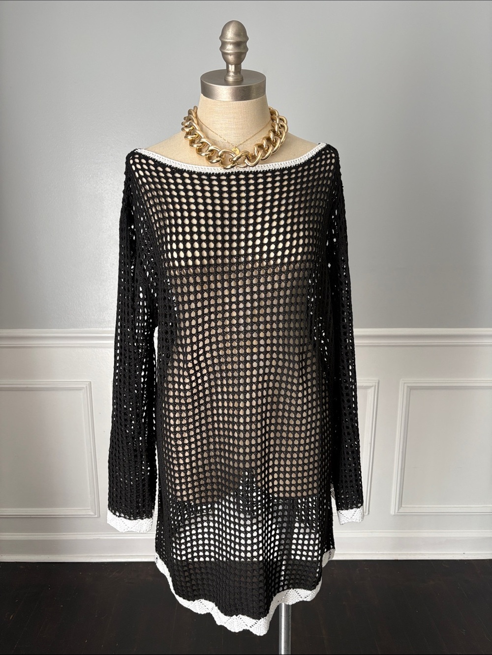 Shiraleah Zuma Knit Swim Cover-Up Dress with Scalloped Trim
